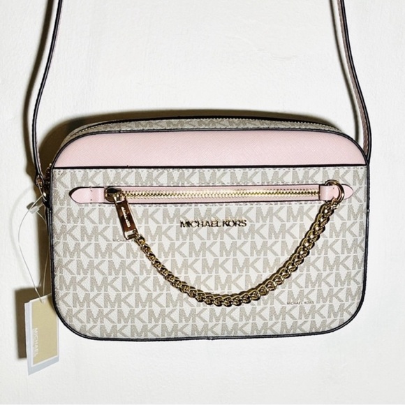 Michael Kors ,Zip Chain crossbody Bag , Vanilla/ Light Pink - Picture 4 of 6